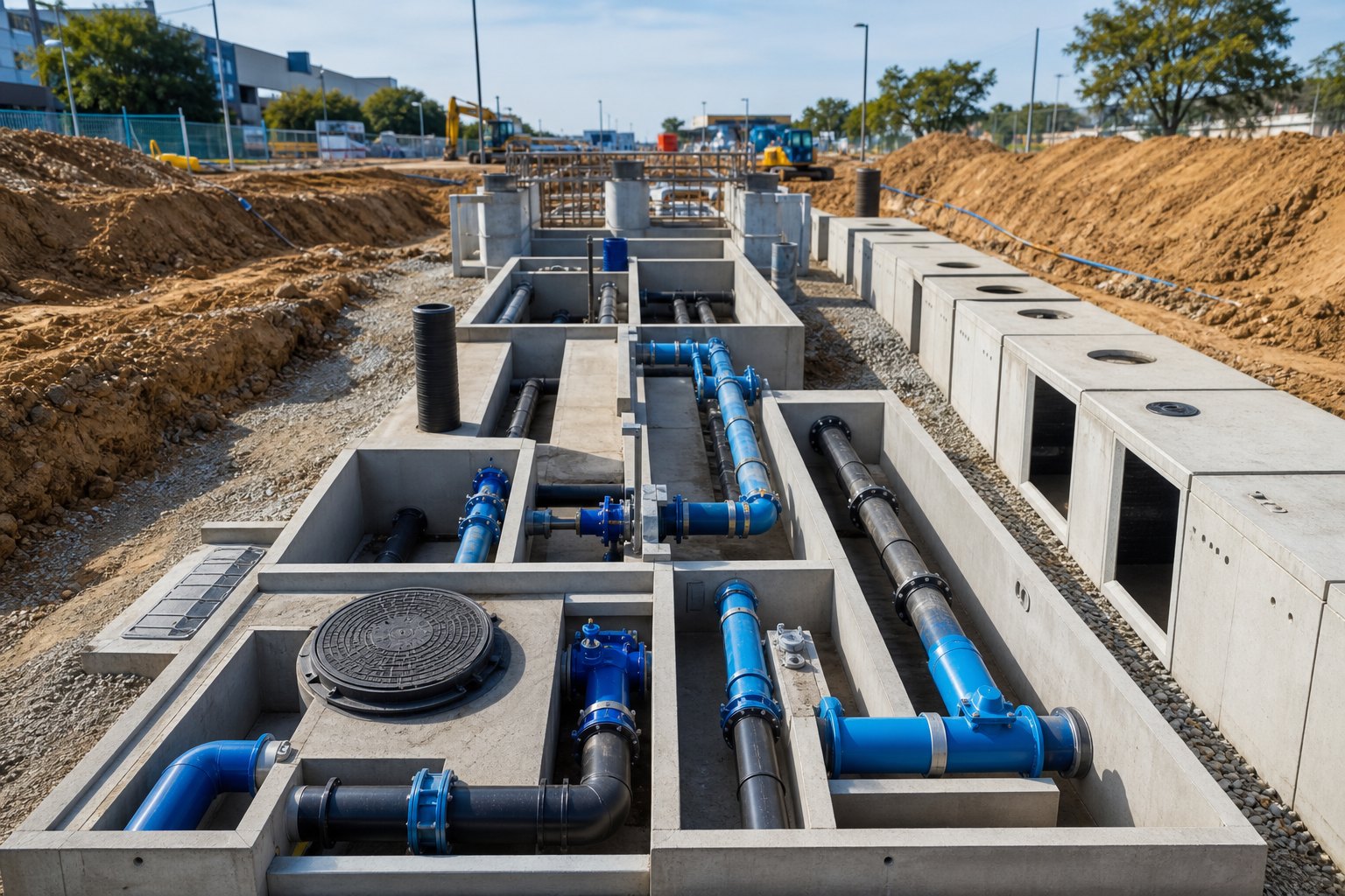 Wet services and municipal drainage works